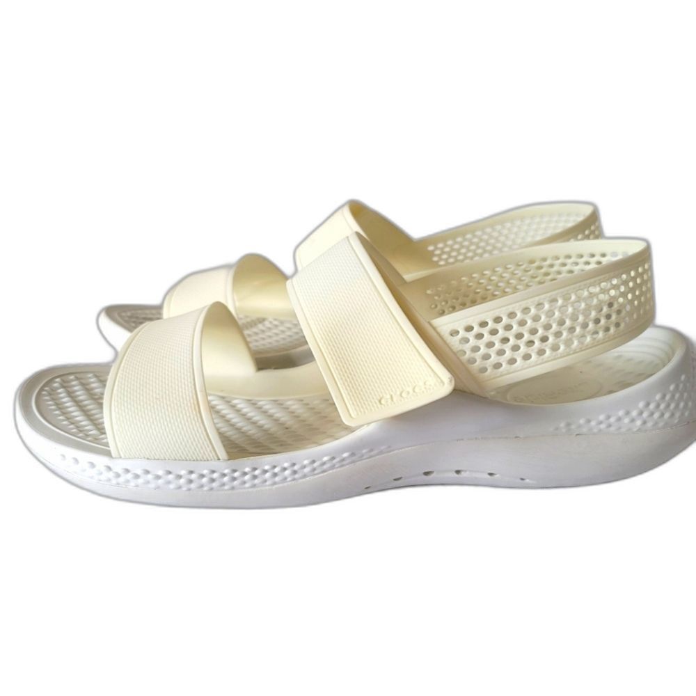 Crocs LiteRide Cream Slide Sandals - Women's